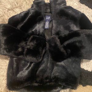 Never worn black fur coat kids